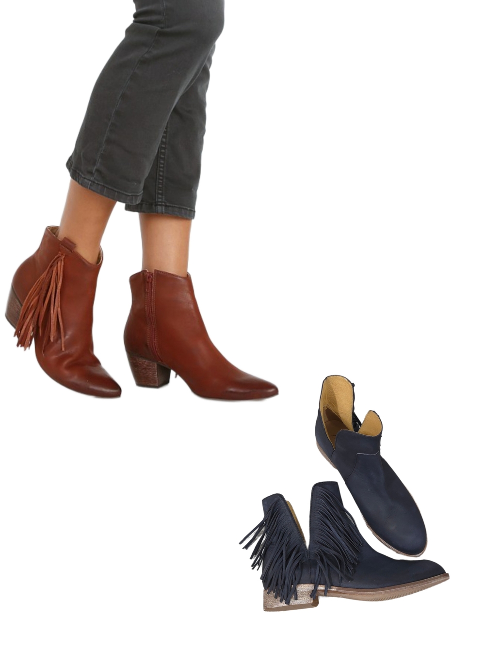Free People x MATISSE "Voyager" Nubuck Leather Bohemian Western Aesthetic Bootie
